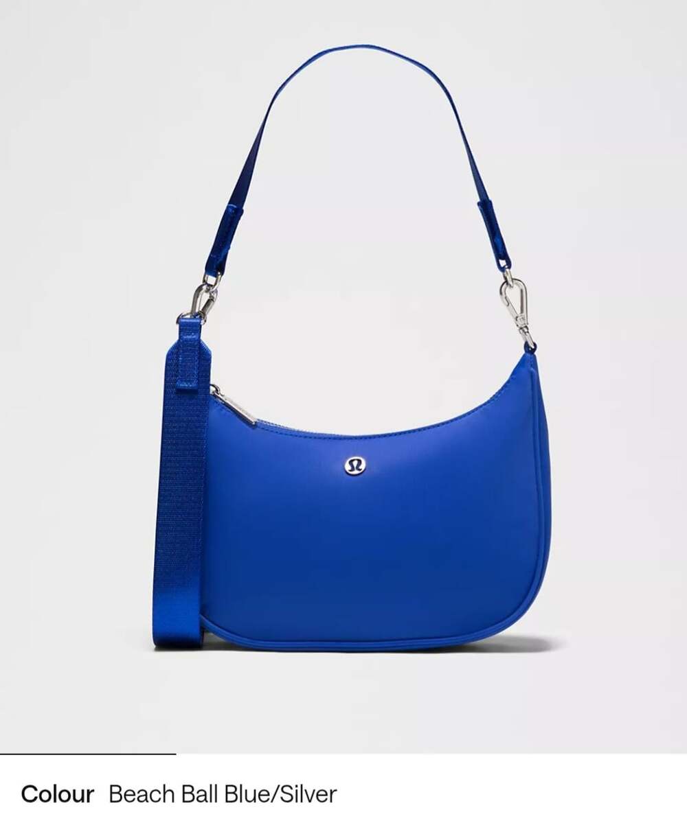 Lululemon Curved Crossbody Bag Beach Ball Blue Silver